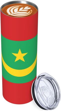 Кухоль з прямою трубочкою, дизайн мавританський прапор, друкований, дорожній кухоль, підходить для кемпінгу, офісу та дому, 590 мл