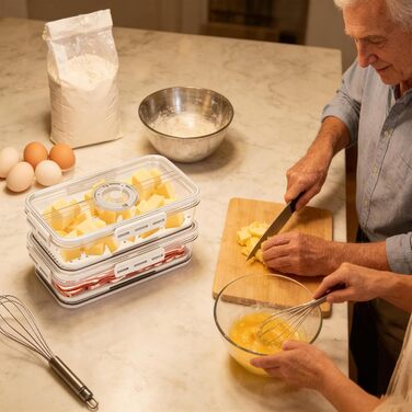Ящик для зберігання сиру та ковбаси для холодильника, комплект з 2 шт. прозорий герметичний ящик для делікатесів з таймером та вставкою для зливу, ідеально підходить для зберігання сиру та ковбаси.
