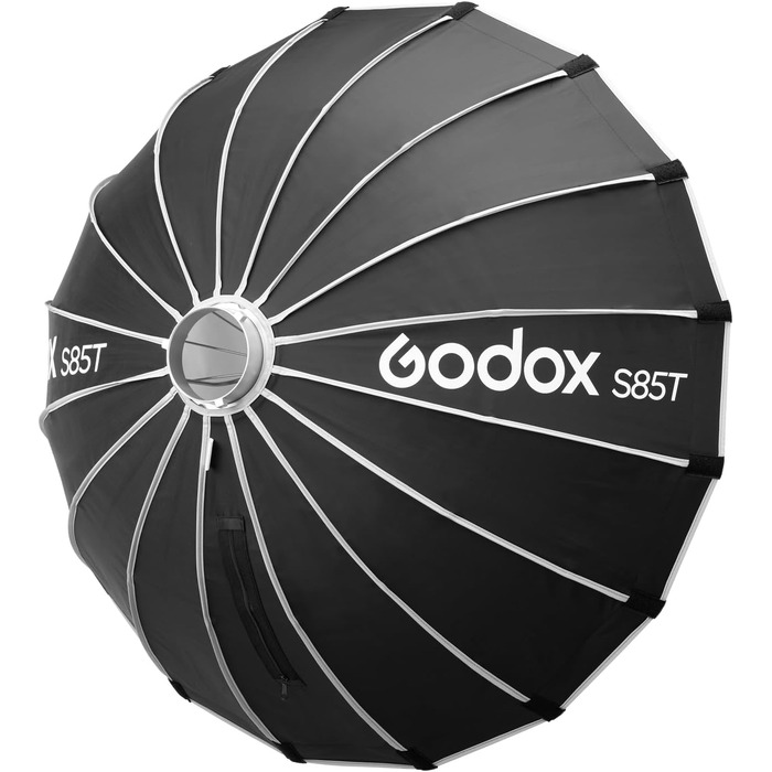 Портативний швидкознімний софтбокс GODOX S85T 85 см з решіткою для Godox SL60 SL300II VL150 VL300 UL150 та фотостудійного спалаху