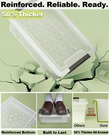 Набір із 6 коробок для зберігання об&39ємом 2,1 л з кришками, маленьких (23,6x15x7 см), потовщених коробок для зберігання з відділеннями, прозорої пластикової коробки з кришкою, штабелюваних коробок для зберігання ручок, будівельних блоків, приладдя для р