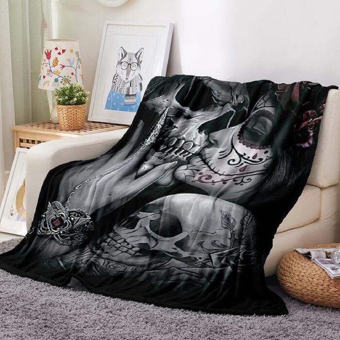 Флісова ковдра з черепом та візерунком для дівчаток, м&39яка тепла фланелева флісова ковдра, покривало для дивана з мікрофібри, затишне, міцне для дітей та дорослих, 180x200 см