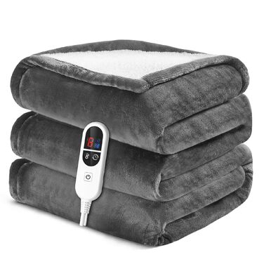 Ковдра Airfish з підігрівом 180x130 см Мяка преміальна ковдра з 6 режимами нагріву, 12-годинним таймером та автоматичним вимкненням Енергозберігаюча та придатна для прання в пральній машині для ліжка, дивана, домашнього офісу