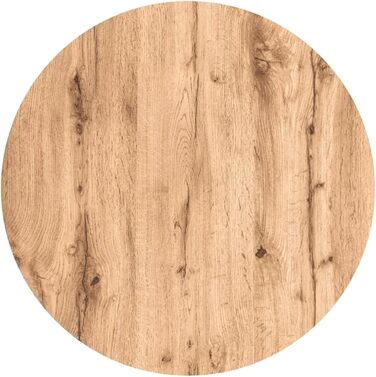 Журнальний столик, Приставний столик для дивана, Круглий 60 см, Імітація дерева з металевим каркасом, Висота 45 см, Вантажопідйомність до 25 кг