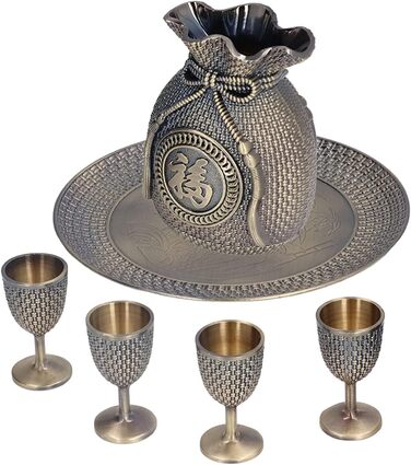 Турецький чайний сервіз у вінтажному стилі, сплав цинку, рельєфний візерунок, стійкі кольори, надзвичайно міцний, турецький кавовий набір