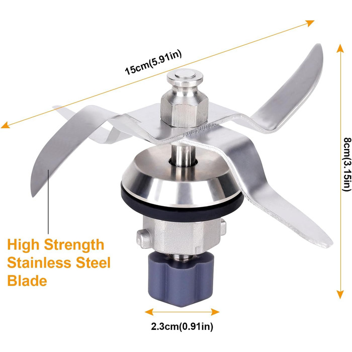 Змінне лезо з нержавіючої сталі, сумісне з розумним кухонним комбайном Silvercrest Monsieur Cuisine Connect і Monsieur Cuisine, змінним лезом блендера з ущільнювальним кільцем і щіткою для чищення