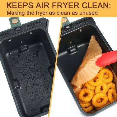 Папір для випічки GINOYA для Tefal EY9018 Dual Easy Fry 5.2/3.1 л, мультипіч Philips з подвійним кошиком 3000 серії, Moulinex 8.3 л, Cecotec, DMS, фритюрниці Аксесуари для двокамерної фритюрниці 100 шт. , папір для випічки для Tefal EY9018