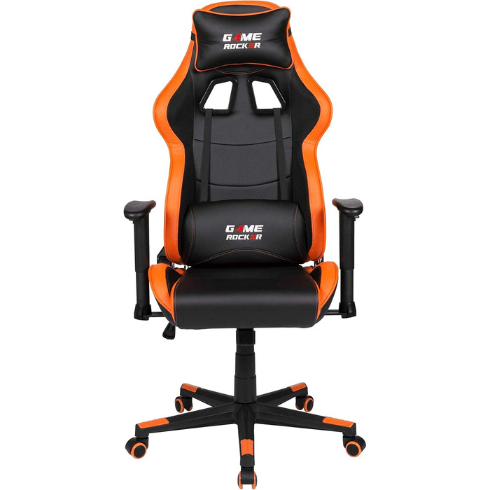 Ігрове крісло-гойдалка Duo Collection Game Rocker G-10 зі штучної шкіри, чорного/помаранчевого кольору, вантажопідйомність до 110 кг