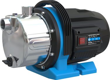 Садовий насос GP 1045 E (1000 Вт, продуктивність 4500 л/год, макс. висота подачі 45 м, макс. висота всмоктування 8 м, корпус насоса з нержавіючої сталі, робоче колесо з Noryl, термозахисний вимикач, ергономічна ручка для перенесення)