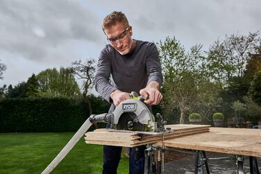 Безщіткова акумуляторна портативна дискова пила RYOBI 18 В ONE RCS18BL-0, пильний диск 184 мм, налаштування без інструменту, без а