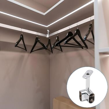 Срібна кутова блокувальна планка 90 аксесуари для гардеробу фланці для рейки для одягу сидіння для шафи у спальні ванної кімнати 16 шт., 16 шт.