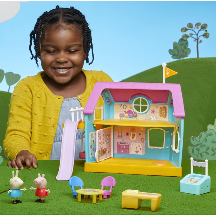 Іграшка для дошкільнят Peppa Pig Hasbro Kids Clubhouse зі звуковими ефектами, що включає 2 фігурки та 7 аксесуарів, вік 3.