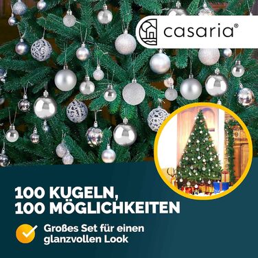 Різдвяні кульки 100 шт срібні Deuba