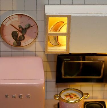 Мініатюрний будиночок для ляльок Cuteefun своїми руками для початківців, мініатюрний будиночок для ляльок, який можна побудувати самостійно, набір мініатюрних будиночків з інструментами, набір для ремесел дерев&39яний будиночок (кухня)