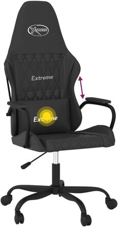 Ігрове крісло, крісло для геймерів, офісне крісло, масажне крісло, чорний, штучна шкіра