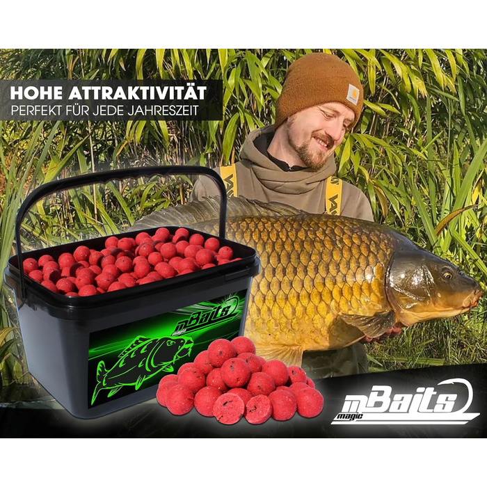Бойли Angel-Berger Magic Baits у відрі 4 кг, всі види кормових бойлів, бойли для коропа, набір бойлів, приманка для коропа, Monster Crab