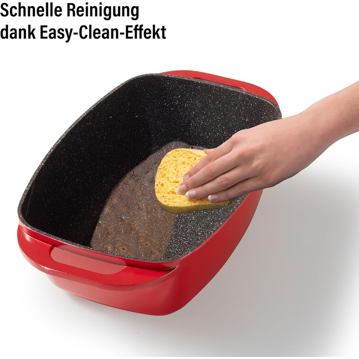 Лита алюмінієва жаровня з кришкою 43x26 см, 7,8 л Індукційна духовка безпечна для всіх типів плит, кришку можна використовувати як