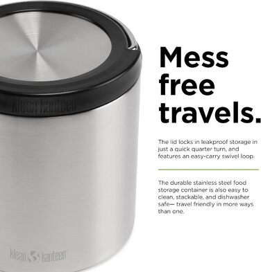 Термос для їжі Klean Kanteen TK Food Canister VI, 946 мл, нержавіюча сталь, полірована. Подвійні стінки з вакуумною ізоляцією. Зберігає тепло до 11 годин (49-88 C) та холод до 25 годин (0-13 C). Герметичний, не містить BPA. Розміри 15,3x13,5 см.