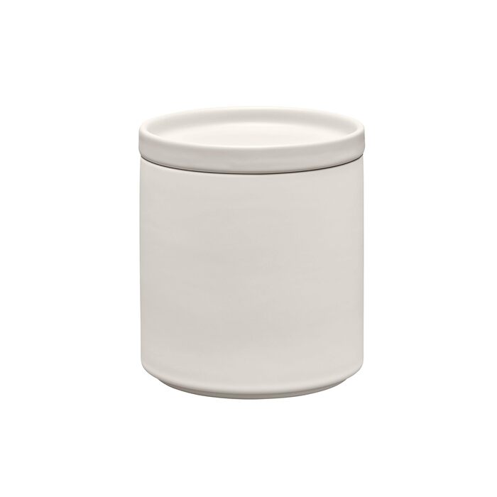 Керамічна банка для зберігання Blomus -PILAR- Розмір M Ø12 см Колір Місячний промінь Контейнер для зберігання з кришкою Можна мити в посудомийній машині Moonbeam M