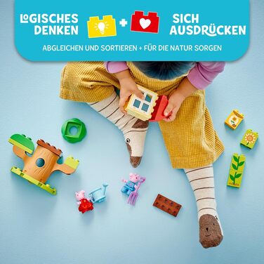 Сад Пеппи з будиночком на дереві іграшкове дерево, навчальний набір для дітей дошкільного віку з 2 фігурками, ідея подарунків для