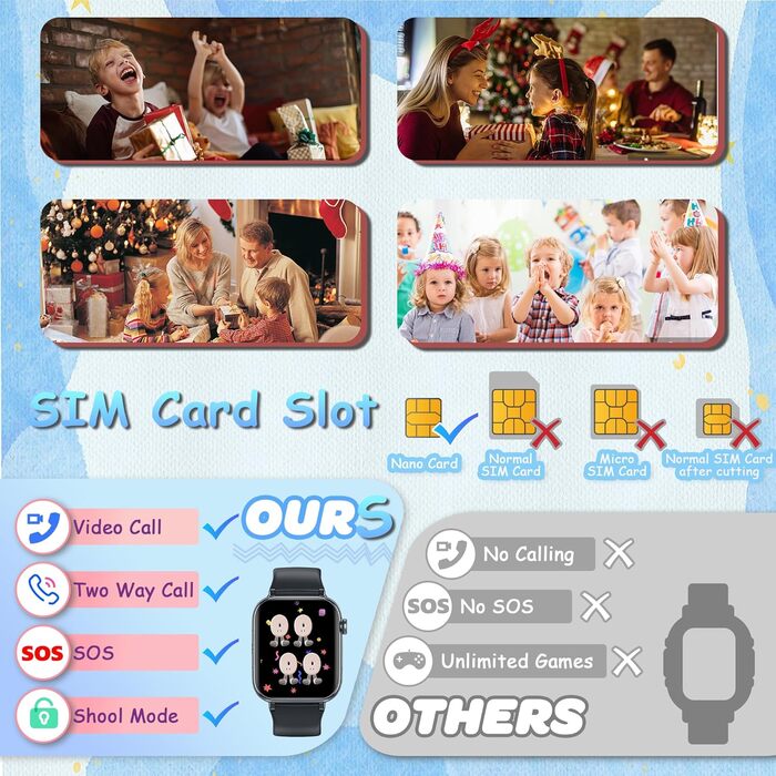 Дитячий смарт-годинник з GPS та телефоном, дитячий смарт-годинник 4G з SIM-карткою, функцією відеодзвінків, GPS-годинник, шкільний режим SOS, водонепроникні ігри, будильник, дитячий годинник-подарунок для учнів, чорний - 4G GPS відеодзвінки