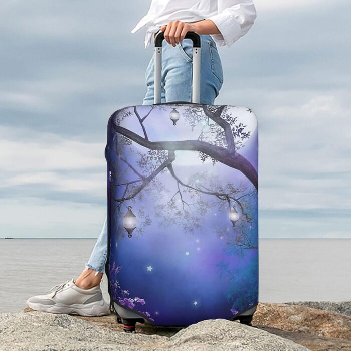 Чохол для валізи Квітучий сад - міцний, для валіз розміром 45.7-81.3 см, чорний, великий