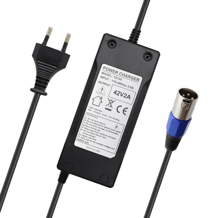 Зарядний кабель Abakoo для блоку живлення та зарядного пристрою 42 В 2 А для електричного велосипеда та скутера 36 В, замінює HP1202L3 з 3-контактним XLR