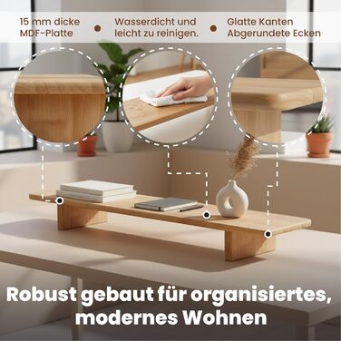 Дерев&39яна підставка для монітора, ергономічний органайзер для столу, підставка для робочого столу з натурального дерева з місцем для зберігання речей для офісу та домашнього офісу