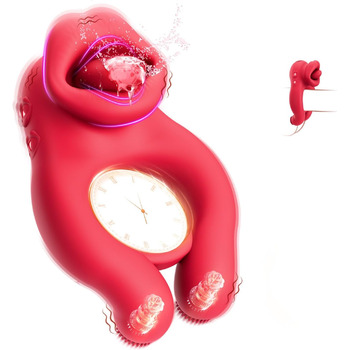 Секс-іграшка для пеніса з кільцем для пар, екстремальний секс, еротична секс-іграшка для чоловіків з кільцем для пеніса та язиком з 10 режимами вібрації, масажер з подвійними кільцями для пеніса, еротична секс-іграшка для клітора