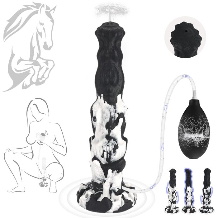 Реалістичний фалоімітатор-монстр із функцією впорскування та сильною великою присоскою, опуклі риси обличчя, функція розпилення води, анальний фалоімітатор, що впорскує, фалоімітатор у формі тварини, м&39яка секс-іграшка для жінок та чоловіків, 25,5