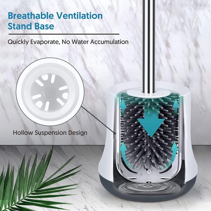 Щітка для туалету силіконова, туалетна щітка та контейнер ENSPOWAY, гнучка туалетна щітка для настінного та стоячого сушіння, набі