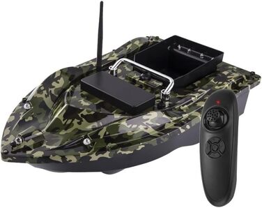 Човен для наживки YLLLLY, батареї ємністю 12000 мАг з човном для приманки великої ємності, дистанційне керування 500 м, завантажувальний бункер вагою 1,5 кг, стійкий до вітру та хвиль, із сумкою. Введіть антени, пропелери та інше