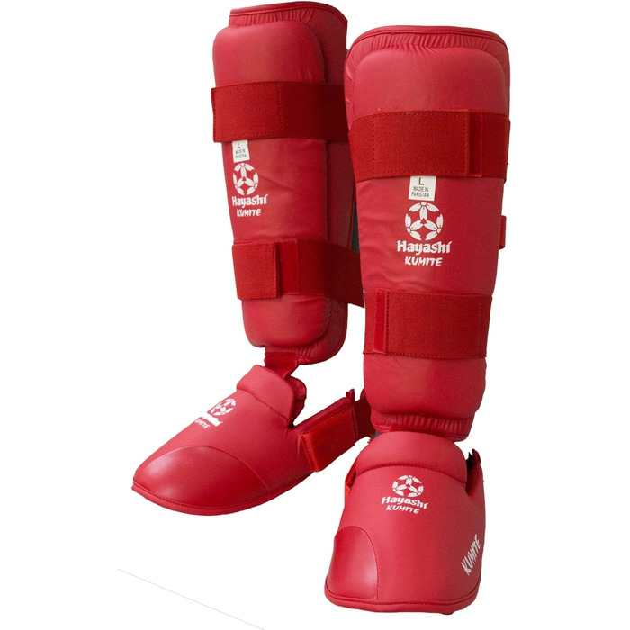 Захист гомілки та підйому Hayashi Karate червоний, XL