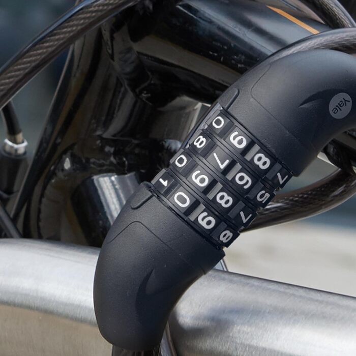 Замок тросовий комбінований Essential Security, Schwarz Basic надійний захист з кодовим замком, 140 мм