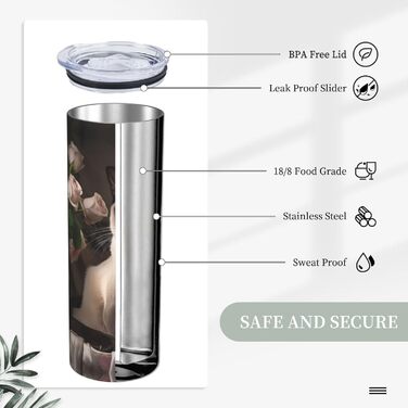 Кухоль з прямою трубочкою, елегантний принт сіамського кота, дорожній кухоль, підходить для кемпінгу, офісу та дому, 590 мл