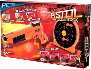 Набір дитячих помпових пістолетів Petron SURESHOT з мішенню, помаранчевий/чорний (1 комплект)