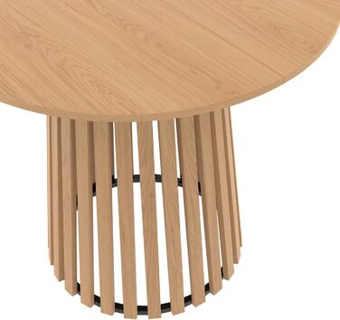 Круглий обідній стіл Carmen для 4 осіб, дерев&39яна основа з ламелей та дерев&39яна стільниця, 80 см