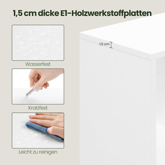 Книжкова полиця EUGAD, книжкова шафа, перегородка для кімнати, полиця для файлів, полиця для зберігання, окремостояча полиця з шухлядою та ніжками, виготовлена з МДФ, 6 полиць, біла, 50x1224 см