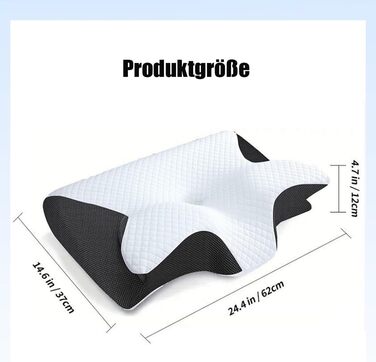 Оригінальна подушка для терапії шиї Pillow Daddy, подушка для сну Pillow Daddy, ергономічна подушка Lunava Comfort для сну на боці, спині та животі, допомагає краще спати (чорна)