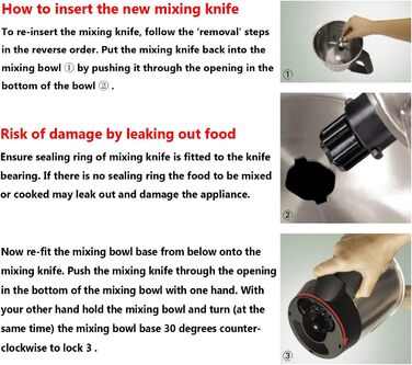 Ніж TM31 сумісний з кухонним комбайном з нержавіючої сталі Vorwerk Thermomix TM31 з ущільнювальним кільцем від Poweka