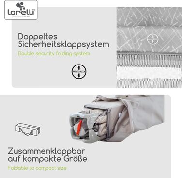 Дитяче ліжечко Lorelli Baby Travel Cot, дитяче ліжечко та манеж 2 в 1 Torino з боковим входом, ліжечко від народження до 15 кг, складне, включаючи сумку для перенесення, зелене