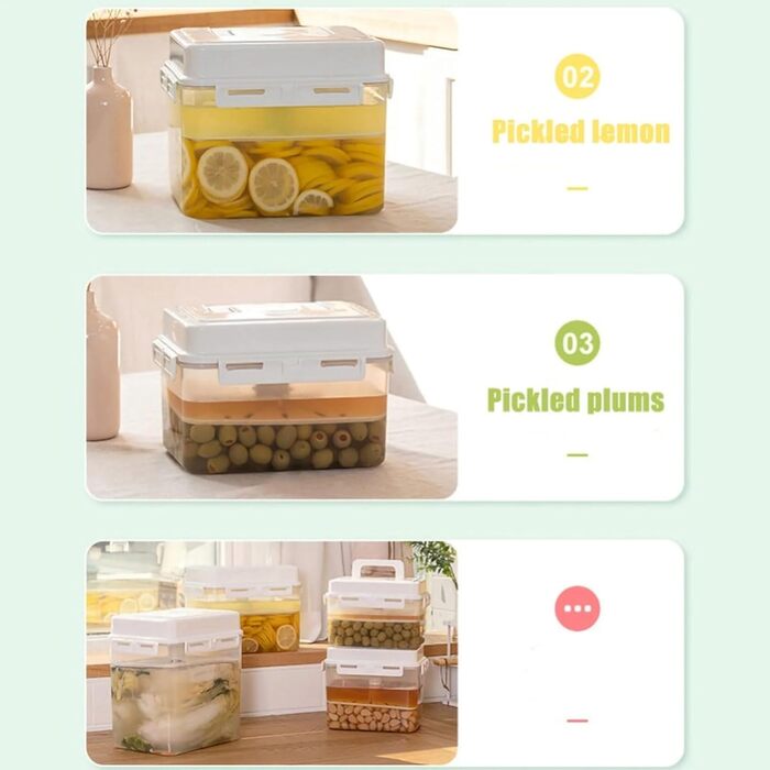 Контейнер для ферментації кімчі CCYLEZ 5 л, контейнер для зберігання халапеньйо з герметичною кришкою, контейнер для зберігання вдома, контейнер для ферментації огірків