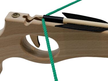 Малий дерев'яний арбалет (набір) — одноручний, з сталевим луком, 29 см, 3 болти (18 см) — 1 комплект (4 предмети)