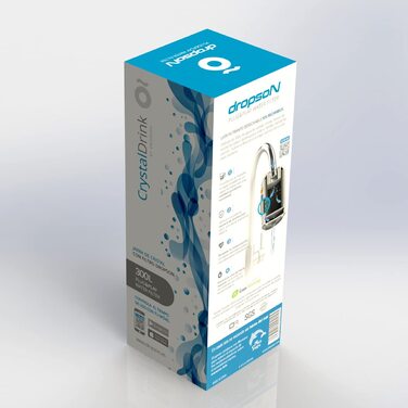 Скляний глечик dropson з фільтром, модель CrystalDrink, 1 л, з синьою кришкою фільтр для води для крану, фільтр-бідон 300 л