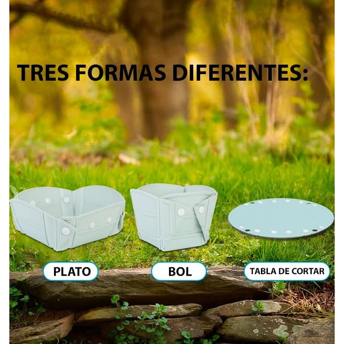 Складана силіконова миска та тарілка з 3 положеннями - Ідеально підходить для кемпінгу, пляжних та гірських походів - Герметична та універсальна, упаковка з 2 шт. (чорна)