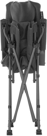 Міцний кемпінговий стілець XXL, вантажопідйомність до 250 кг, з підлокітниками, тримачем для напоїв, сумкою-холодильником та міцною сталевою рамою, крісло для риболовлі, складне, довговічне, темно-сірий колір