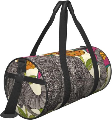 Дорожня сумка-циліндр з квітковим слоном, спортивна сумка для чоловіків та жінок, сумка-мішок, спортивна сумка