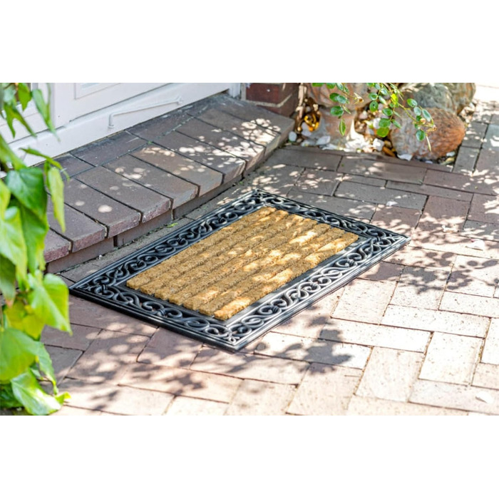 Килимок для дверей Kai Wiechmann преміум-класу з гуми та кокосу, прямокутний, 76 x 46 см, міцний