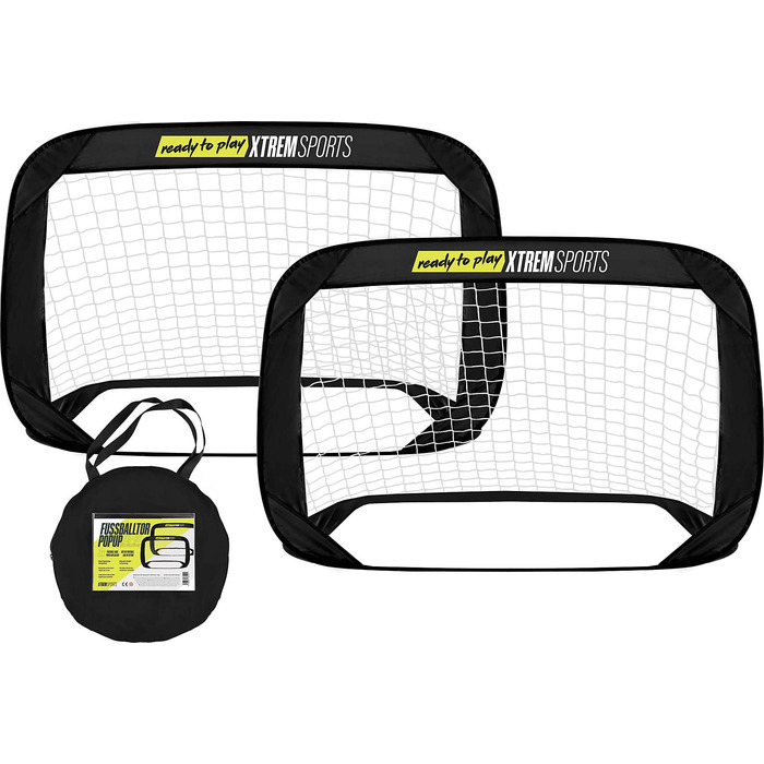 Футбольні ворота XTREM Pop-Up, 2 шт. міцні, стійкі, зручні для транспортування, 120x80x80 см, для дітей та дорослих, для тренувань з футболу на свіжому повітрі