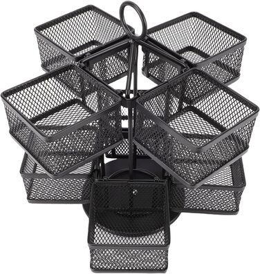 Органайзер для чайних пакетиків Matybobe, 2 рівні, 8 кошиків, обертовий кухонний стелаж для зберігання (8 кошиків) чорний 8 кошиків