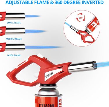 Кухонний пальник Sondiko, палаючий факел, головка кухонного пальника з регульованим полум'ям, кулінарна паяльна лампа для десертів